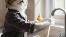 Rei the Cat – I Came Home and My Cat Was Doing the Dishes