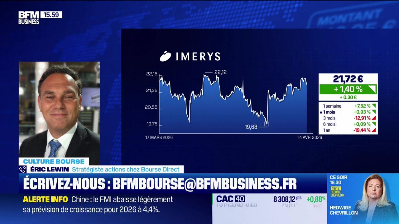 Culture Bourse : « L'action Imerys frôle son plus bas historique à 20.90 euros. Est-ce un bon moment pour acheter ? Que pensez-vous de cette action ? », par Julie Cohen-Heurton - 14/04