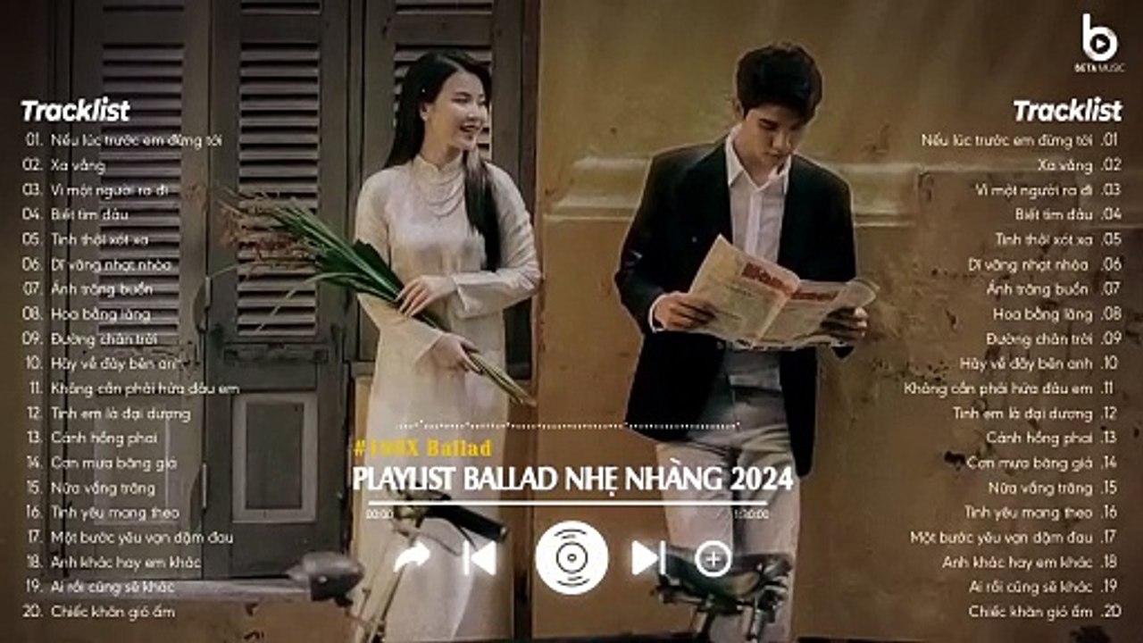 Nhạc Ballad Nhẹ Nhàng 2024 - Nhạc 8x 9x Đời Đầu Hay Nhất - Những Bản Ballad Nhẹ Nhàng Thư Giãn 2024