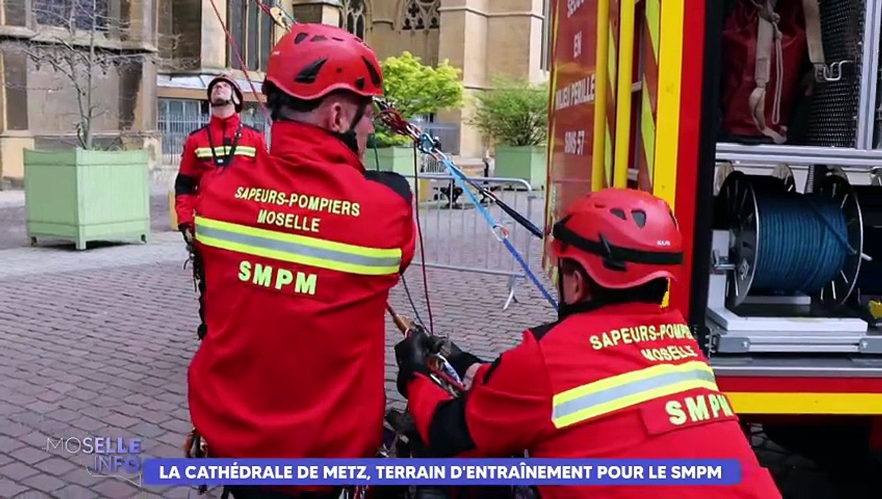 Metz : un exercice vertigineux au cœur de la cathédrale pour les pompiers de Moselle