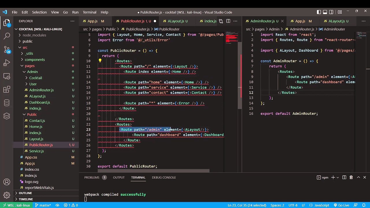 REACTJS 18 JWT 11/38 - Les Multi Router - Début routage admin