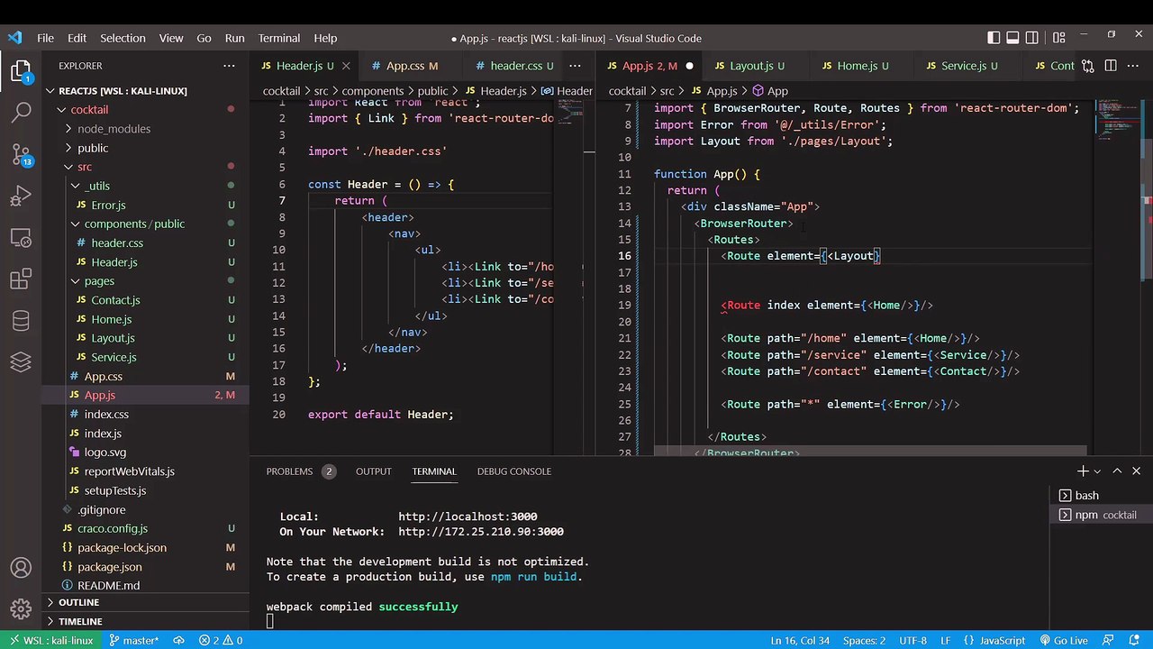 REACTJS 18 JWT 7/38 - Route Nested et Layout public