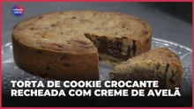 Torta de cookie crocante recheada com creme de avelã | Como Fazer
