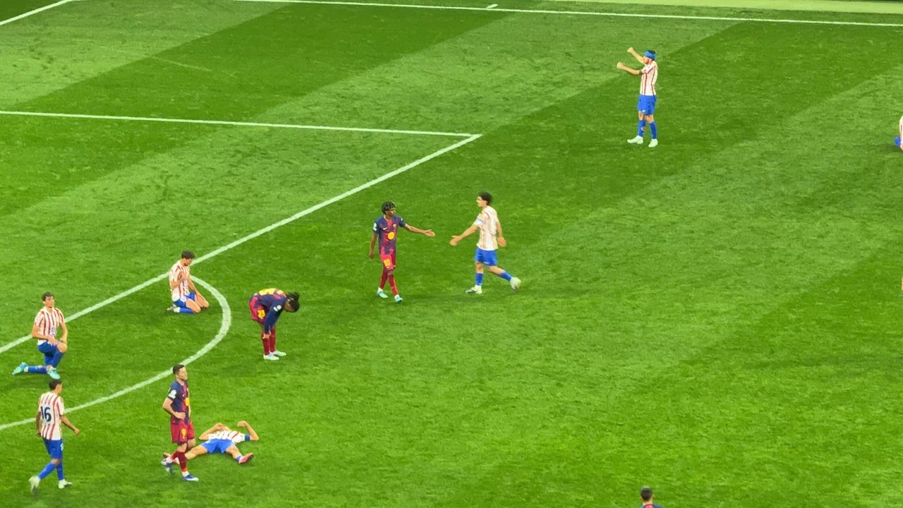 Así terminó Lamine Yamal el partido en el Metropolitano