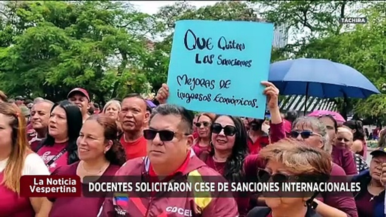 Bajo la consigna “Sin sanciones hay soluciones” docentes exigen el cese de medidas coercitivas