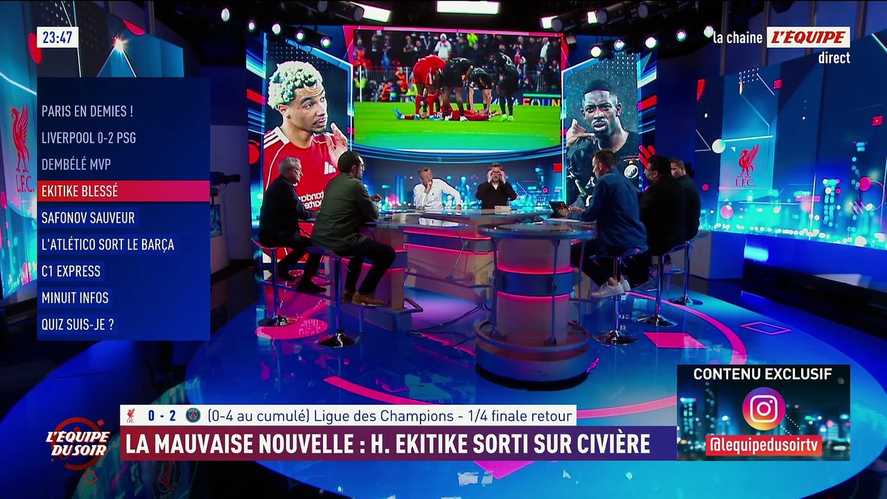 Inquiétude pour Hugo Ekitike, sorti sur civière face au PSG en Ligue des champions à deux mois de la Coupe du monde - Foot - Ligue des champions