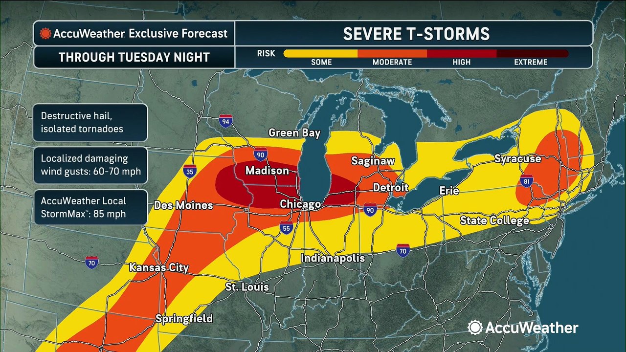 High severe weather and tornado threat in the Midwest