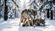 Wolf Refuses to Leave Injured Mate