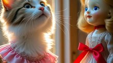 Cute Cat & Doll 😻🧸  Beautiful Friendship Moments 💖