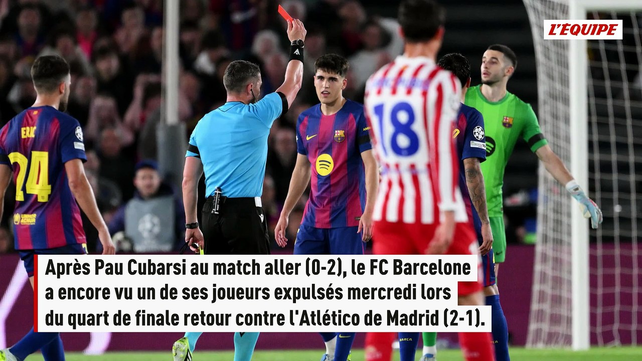 Cartons rouges : le triste record du FC Barcelone en Ligue des champions - Foot - Ligue des champions