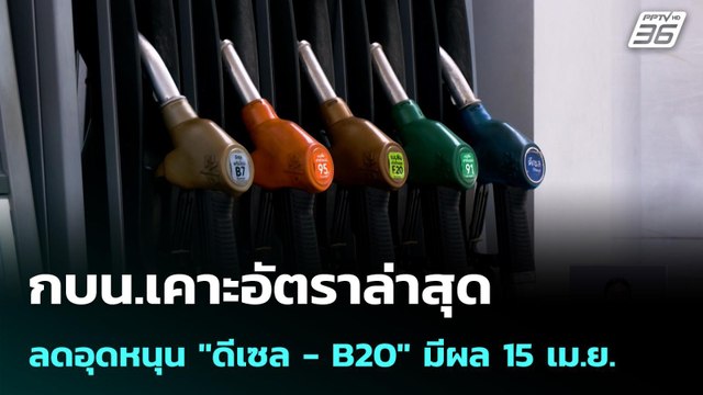 กบน.เคาะอัตราล่าสุด ลดอุดหนุน ดีเซล - B20 มีผล 15 เม.ย. | เที่ยงทันข่าว | 15 เม.ย. 69