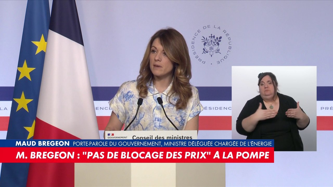 Maud Bregeon en direct depuis le Conseil des ministres sur la hausse des prix des carburants