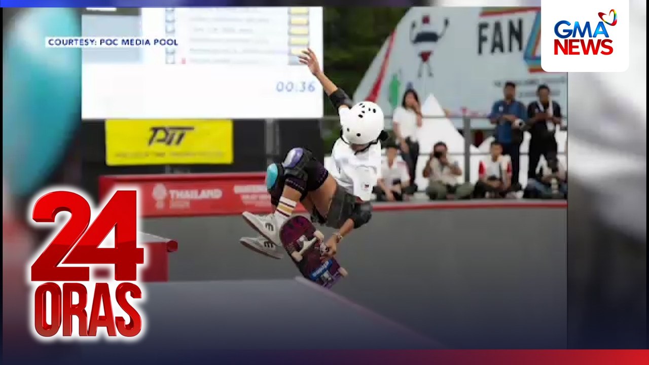 Skateboarder Mazel Paris Alegado, youngest Pinoy gold medalist sa SEA Games | 24 Oras