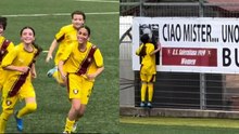 Dedica da brividi di una piccola giocatrice della Salernitana: bacio al mister morto