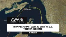 Trump says war “close to over” as U.S. tightens blockade