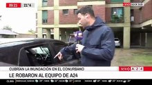 Robo en vivo a un equipo de TV en Dock Sud: cubrían la inundación y todo se descontroló