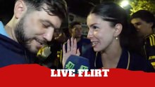 Boca Juniors fan flirts with reporter during live interview