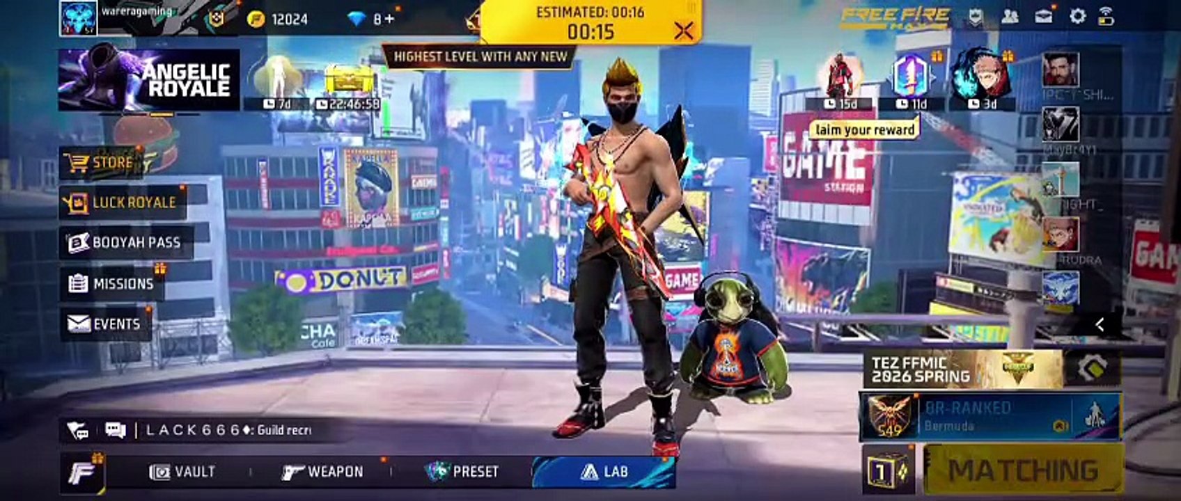 free fire max gameplay #daily #gaming || Date-16-04-2026 || Part-1