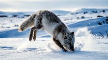 Arctic Fox Snow Dive Hunt