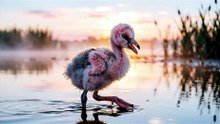 Flamingo Chick First Steps