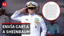Vicealmirante acusado de huachicol pide ayuda a Sheinbaum