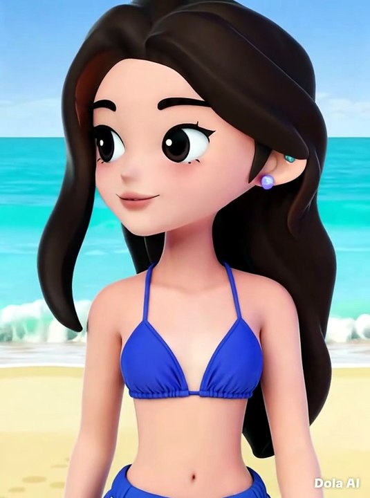 Dola caminhando na praia