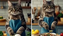 Cat Kitchen Chef in the Making 😻👨‍🍳  Daily Routine Cat Life