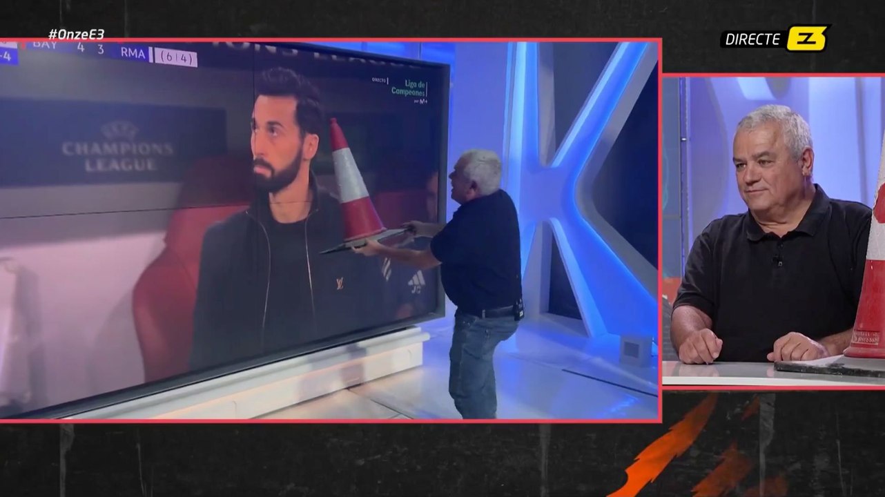 Bochorno en TV3: Los tertulianos enloquecen con la eliminación del Real Madrid en Champions y acaban sacando un cono para mofarse de Arbeloa