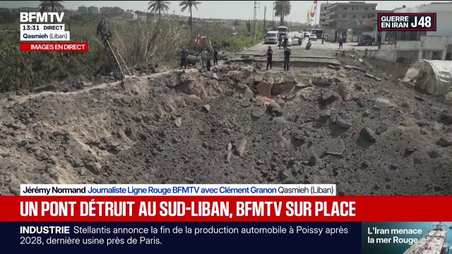 Guerre au Moyen-Orient: BFMTV près du lieu d'une frappe israélienne sur un pont dans le sud du Liban