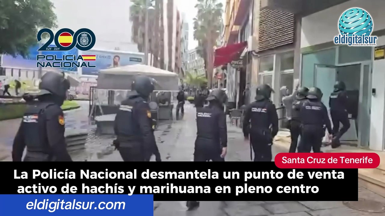 La Policía Nacional desmantela un punto de venta activo de hachís y marihuana en pleno centro de la capital tinerfeña