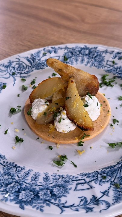 Tartelettes de topinambours rôtis et crème de ricotta