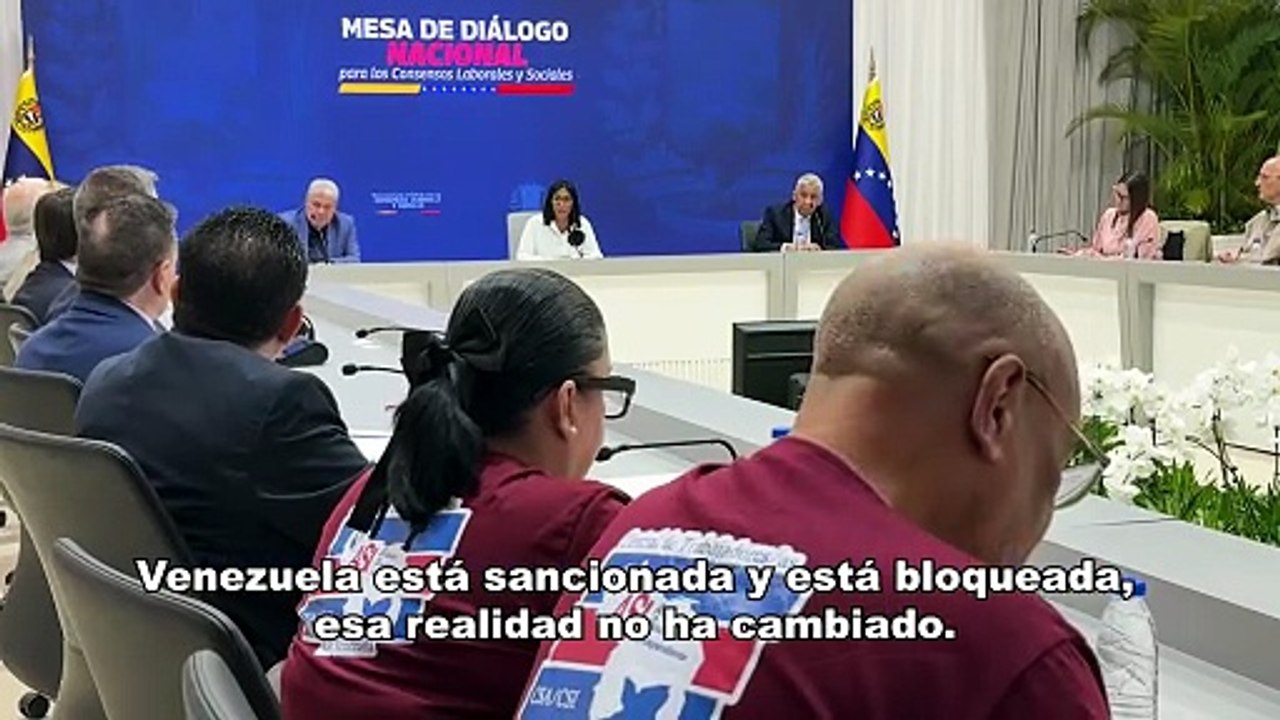 Presidenta (E) Delcy Rodríguez dirige Mesa de Diálogo Nacional para los Consensos Laborales y Sociales