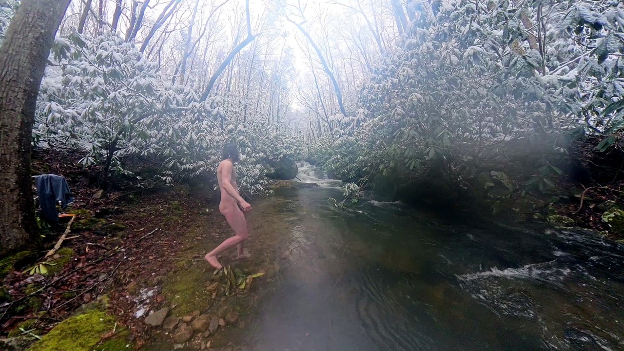 winter fall bath