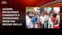 Video: AIADMK candidate D Jayakumar engages in fun boxing during campaigning