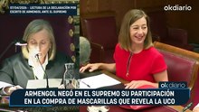Armengol negó en el Supremo su participación en la compra de mascarillas que revela la UCO