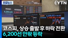 코스피, 상승 출발 후 하락 전환...6,200선 안팎 등락 / YTN