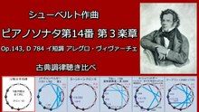 シューベルト ピアノソナタ第14番イ短調 Op.143 D 784 3楽章 古典調律聴き比べ