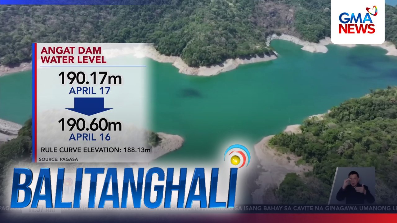 PAGASA - Tubig sa Angat Dam, posibleng umabot na sa "Rule Curve Elevation" sa susunod na linggo; tubig para sa irigasyon, posibleng ipatigil muna | Balitanghali