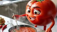 Funny Tomato Chef Cooking Spicy Sauce 🍅🔥 | Cute Kitchen Animation
