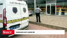 Bankanın kapı camını kırıp kaçtılar
