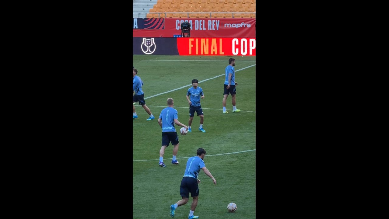La intensidad de Kubo en la previa del Atleti ...