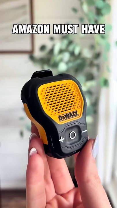 DEWALT Wearable Bluetooth Speaker – Clip-On, Water-Resistant, Portable & Ultra-Lightweight