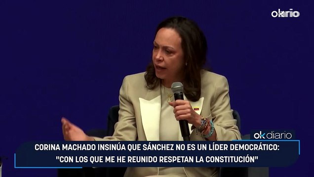 Corina Machado insinúa que Sánchez no es un líder democrático: Con los que me he reunido respetan la Constitución