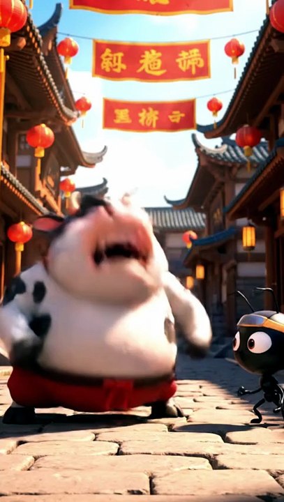 Kungfu Cow fight With ants #shorts