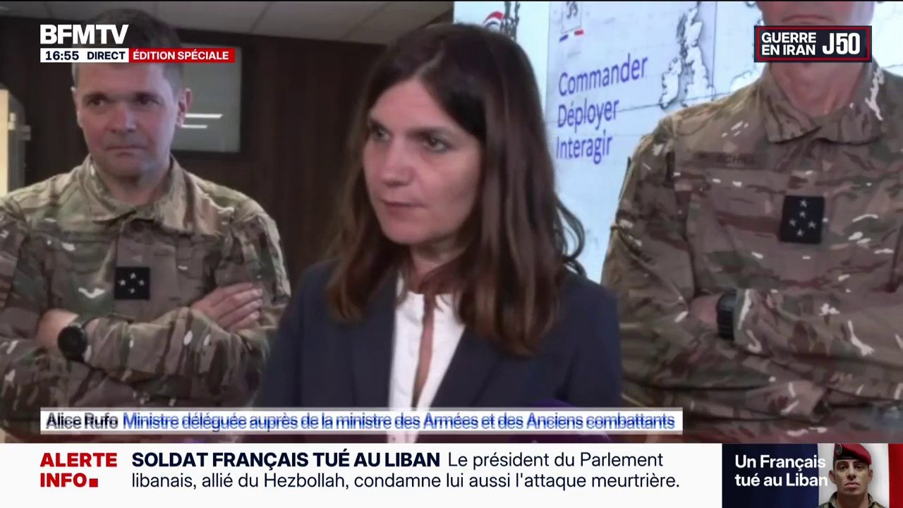 Soldat français tué au Liban: "La France n'est pas belligérante dans la région", rappelle Alice Rufo, ministre déléguée aux Armées