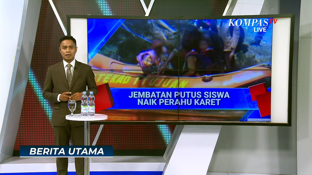 Jembatan Putus di Jember, Siswa Terpaksa Seberangi Sungai Pakai Perahu Karet | BERITA UTAMA