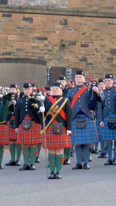 Swagger on the March: Drum Major Commands the Pipe Band with Pure Confidence! 💙🏴🤍 #drummajor