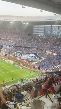 Espectacular tifo por Aitor Zabaleta en La Cartuja antes de la Final de Copa del Rey