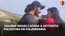 Difunden en redes video de agresión de colono israelí contra activista palestina en Cisjordania