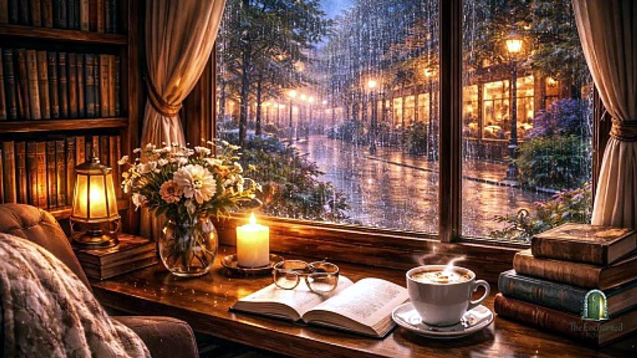 Rainy Night by the Window 🌧️ 30 Minutes of Cozy Rain Sounds #rainyambience #cozynights